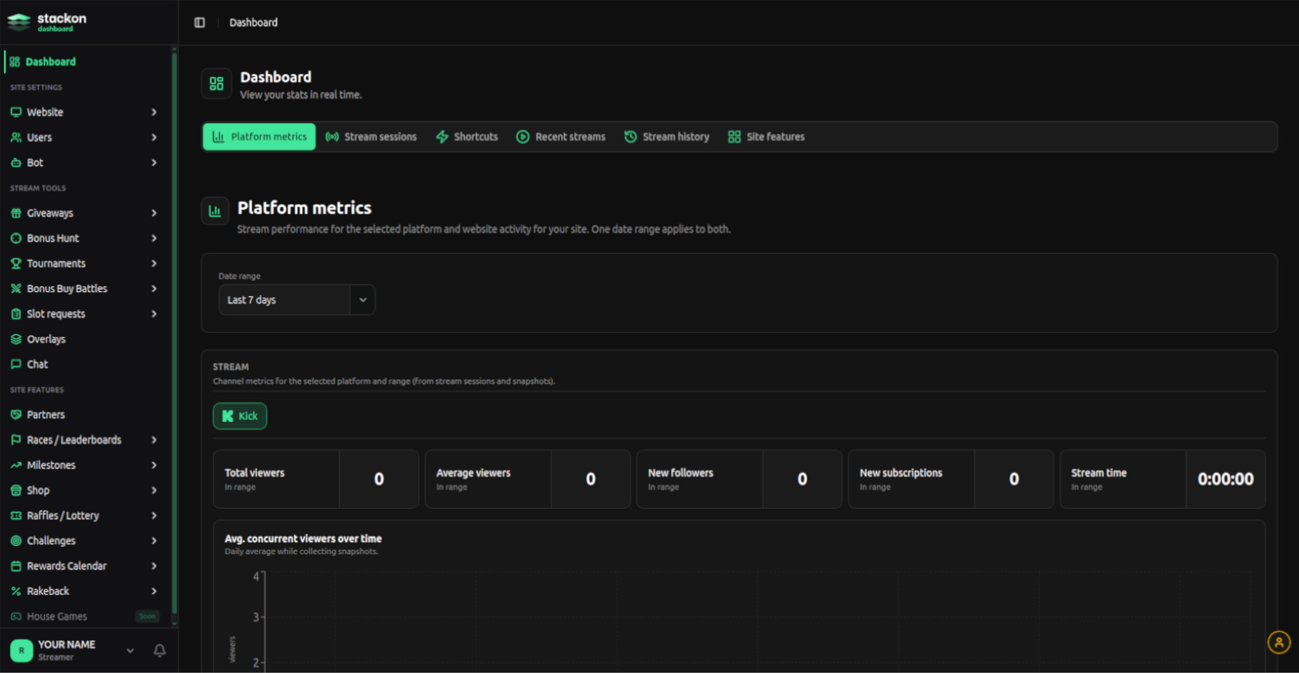 StackOn dashboard preview